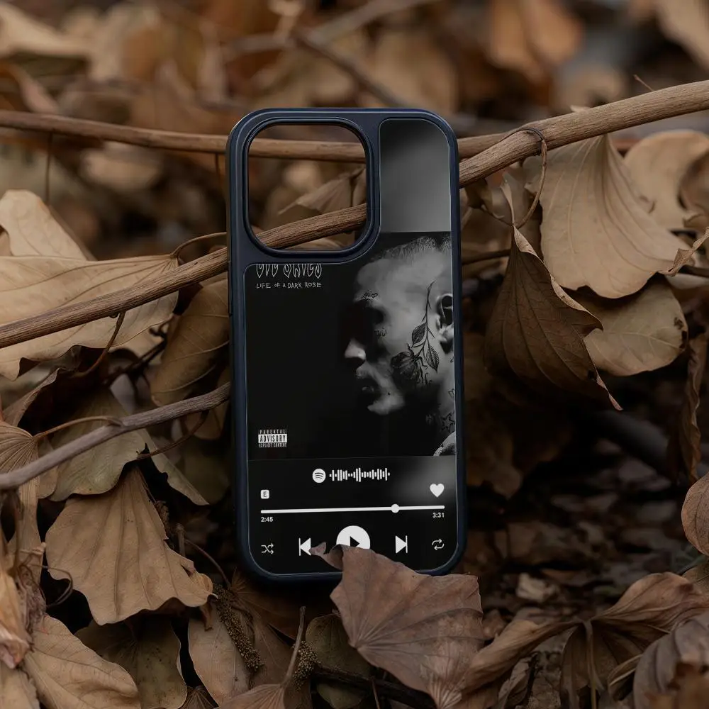 

Phone Case For iPhone 17 16 15 14 13 12 Pro Max Plus Black Frame Acrylic Carbon Fiber Hard Shell L-Lil S-Skies