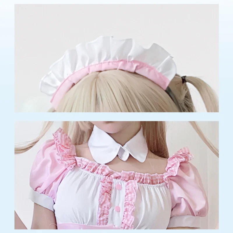 Anime Meid Jurk Modieuze Mooie Casual Lolita Jurk Meid Kostuum Cosplay Schattige Meid Jurk Zacht Schattig Meisje Lolita Cosplay