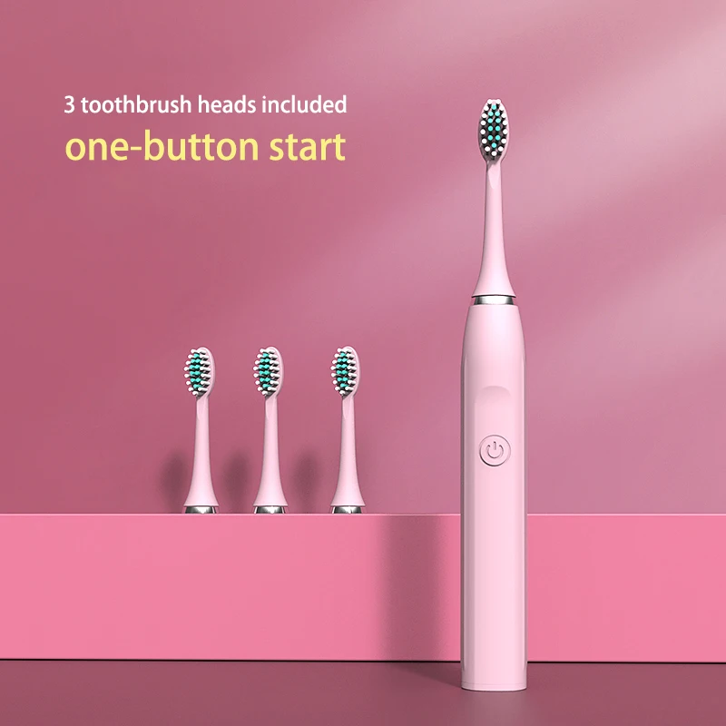 Sonic Electric Toothbrush for Adults Children Ultrasonic Automatic vibrator Whitening IPX7 Waterproof 3 Brush Head battery type