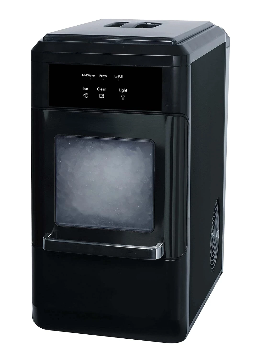 Countertop Crunchy Chewable Nugget Ice Maker, 44lbs per day, Auto Self Cleaning, Black Stainless