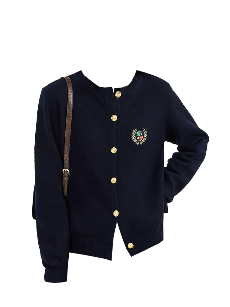 

Корейский студенческий вязаный открытый кардиган с вышивкой, женский утягивающий топ, цветная блузка, осень 2025, Новое поступление