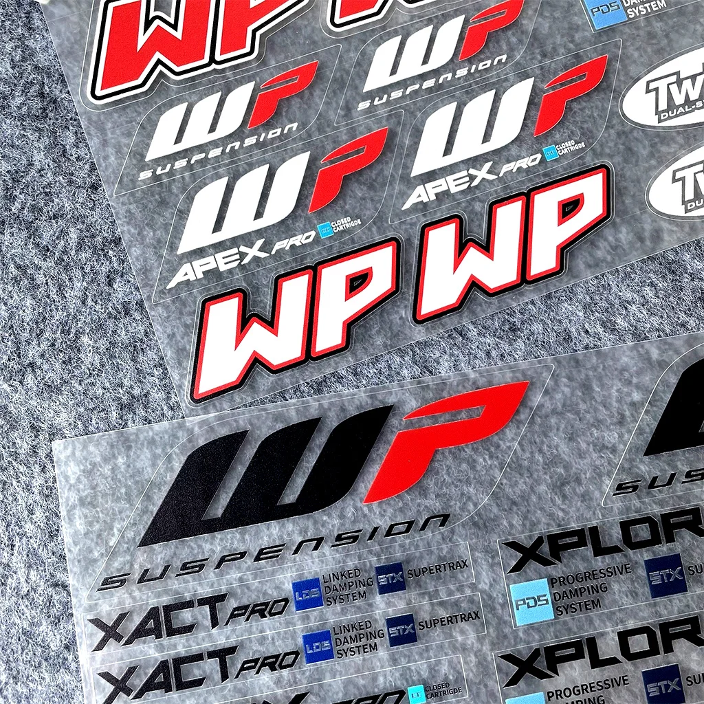 WP stiker dekorasi Motor garpu depan, Stiker Motor bahan UV, aksesori Decal tahan air untuk KTM Duke 200