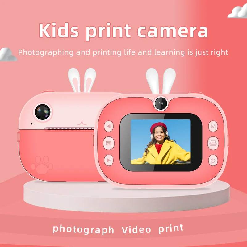 

Best New Kids Print Camera HD Video Recording Take Photo One Click Print Digital Camera Boy Girl Gift