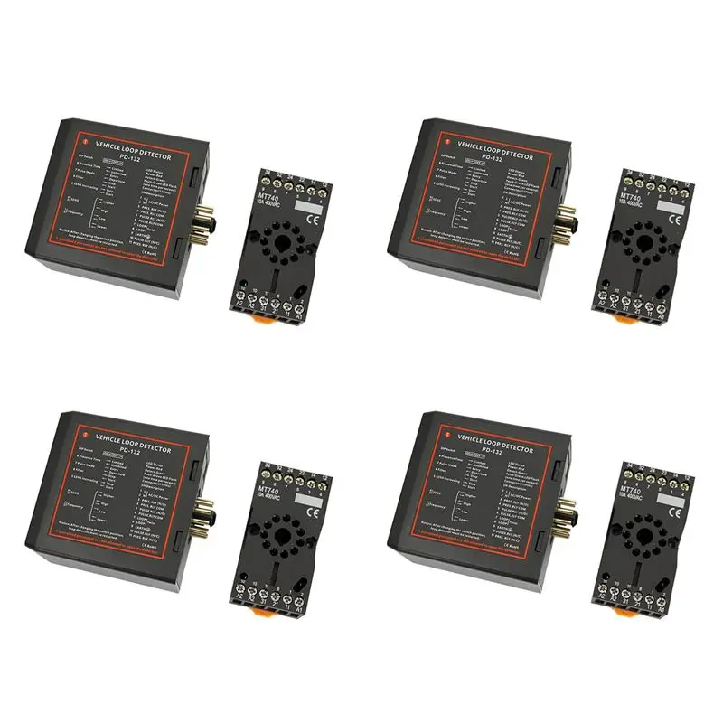 [33a-tvdae]-4x-pd132-single-channel-inductive-vehicle-loop-detector-for-car-parking-lot-vehicle-loop-detector-english-version