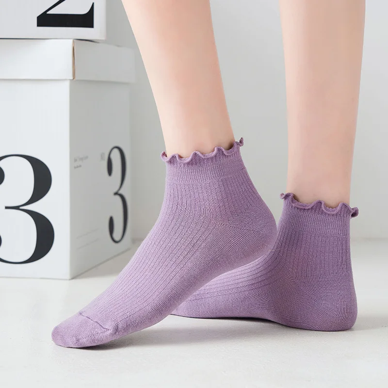 

1/5 Pairs Solid Women Men Boys Girls Couples Sports Socks Mid-Calf Socks Spring Summer Holiday Gifts