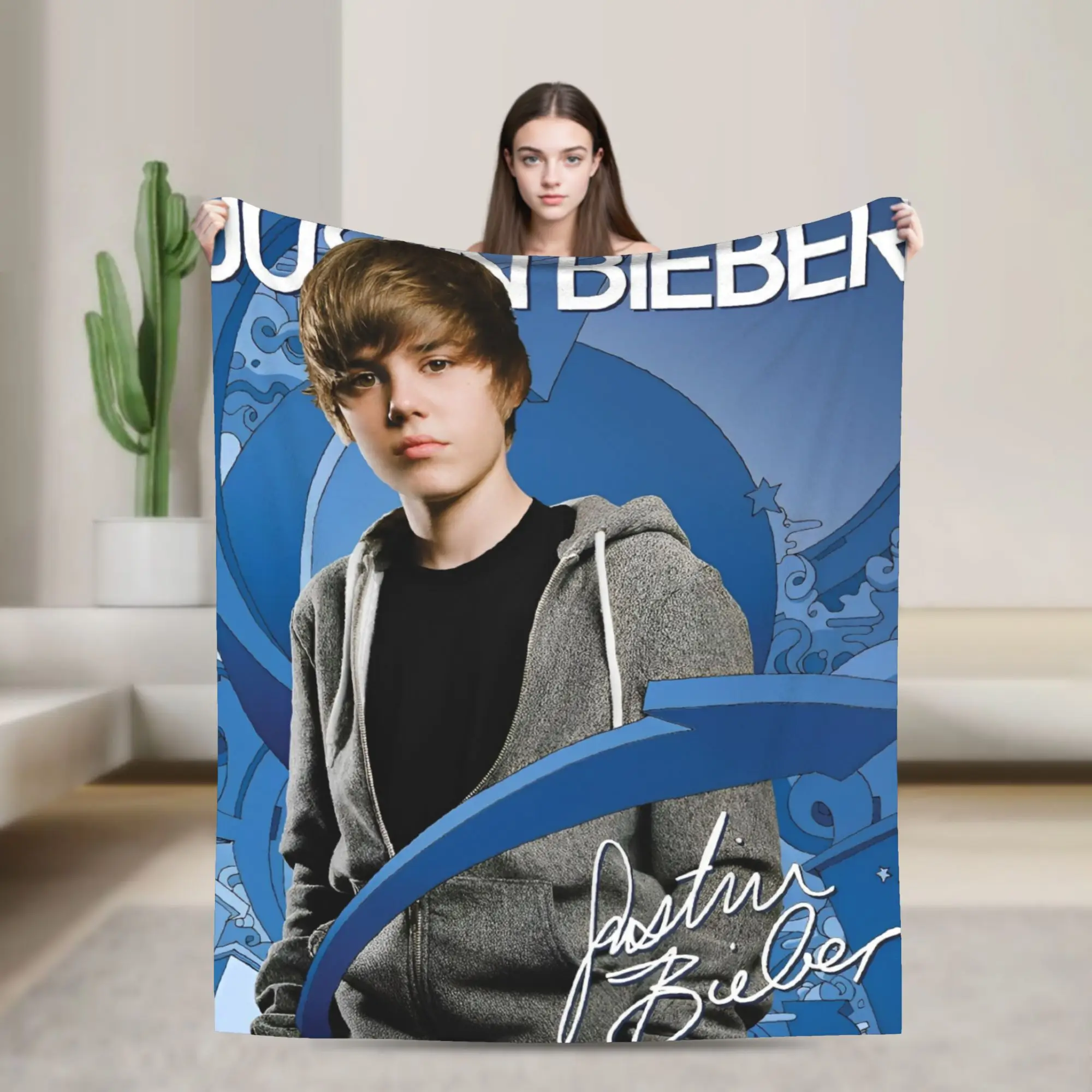 

Justined Biebered Blankets Fleece Summer Multi-function Soft Throw Blankets for Home Office Bedspread