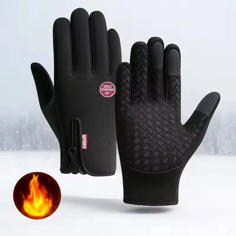 Cycling Gloves Winter Touchscreen Warm Women Bicycle Gym Outdoor Driving Motorcycle Waterproof Thermal Non-Slip Gloves