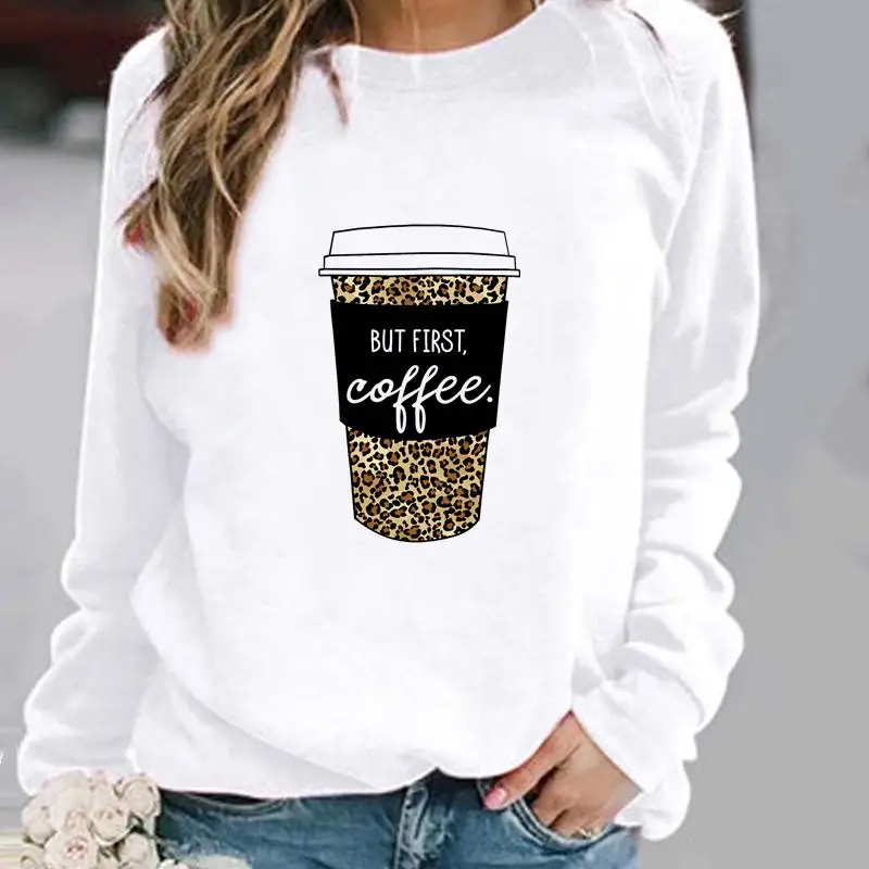 Leopard Star Trend Cute Woman Pullovers Clothing Ladies Spring Autumn Winter Hoodies Womens Female O-neck Casual Sweatshirts