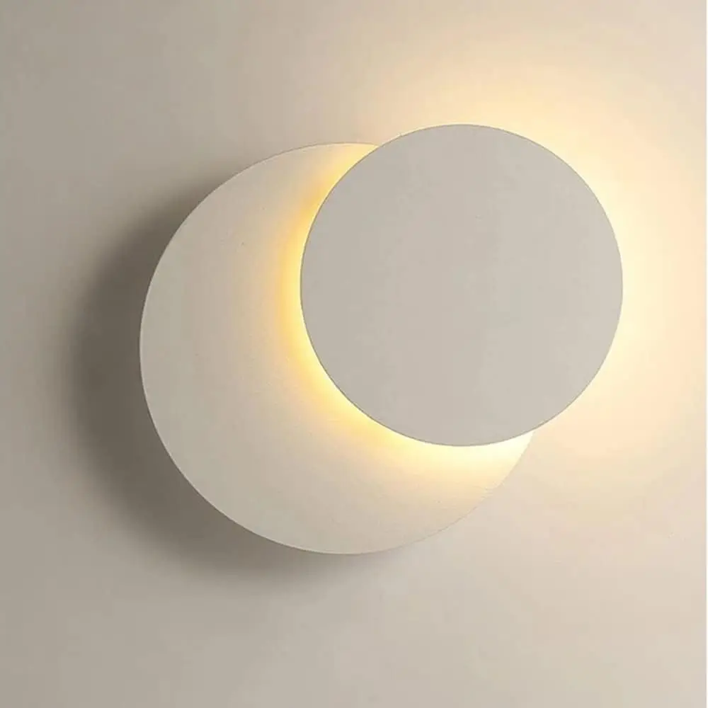 Lampade da parete per interni bianche, lampada da parete moderna a LED da 12 W, creativa 2 in 1,360