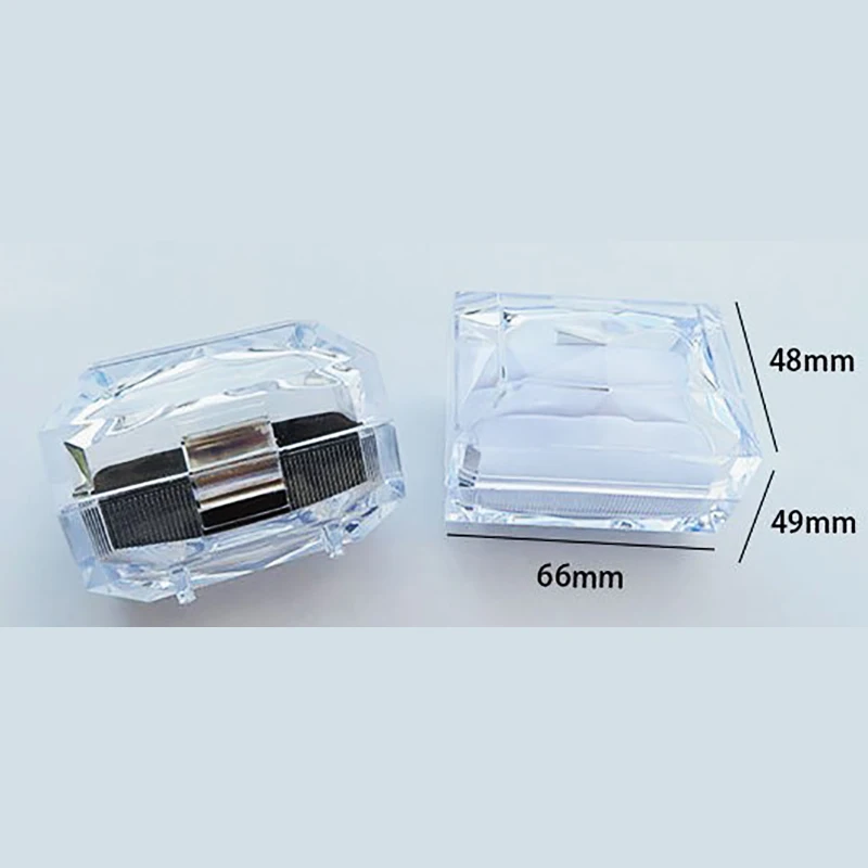 1Pcs Crystal Ring Box Acrylic Transparent Jewelry Packaging Ring Holder Mini Case Soft Sponge Pad Wedding Ring Earring Gift Box