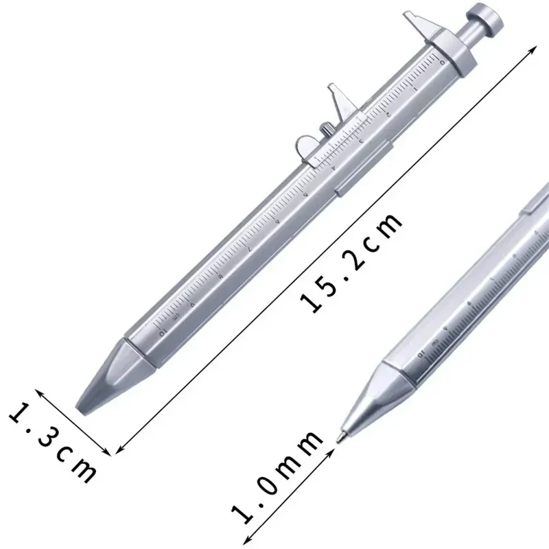 QIANKONG Multifunction Caliper Ballpoint Pen 1.0mm Ballpoint Gel Ink Pen Vernier Caliper Roller Ball  Tool Office Gifts