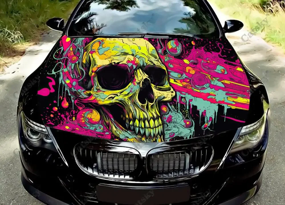 

Skulls Grunge Tattoo Splash Car Hood Decal Truck Decals Vinyl Sticker Graphic Wrap Stickers Trucks Cars Bonnet Vinyls