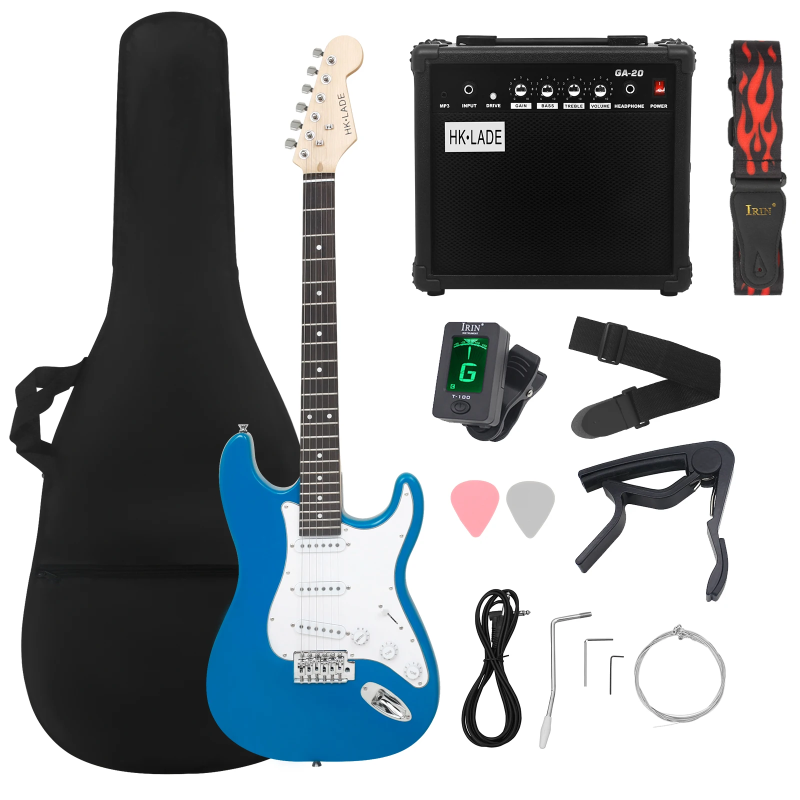 

HK·LADE 39 Inch Electric Guitar 6 Strings 22 Frets Maple Body Rosewood Fingerboard Electric Guitarra With Bag Amp Strap Tuner