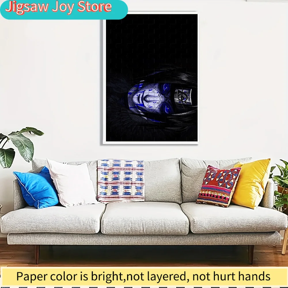 

Anime Naruto Sasuke Uchiha Sharingan Eyes Blue Cyberpunk Aesthetic Scene Paper Puzzle, Premium Thick Paper Material, High Defini
