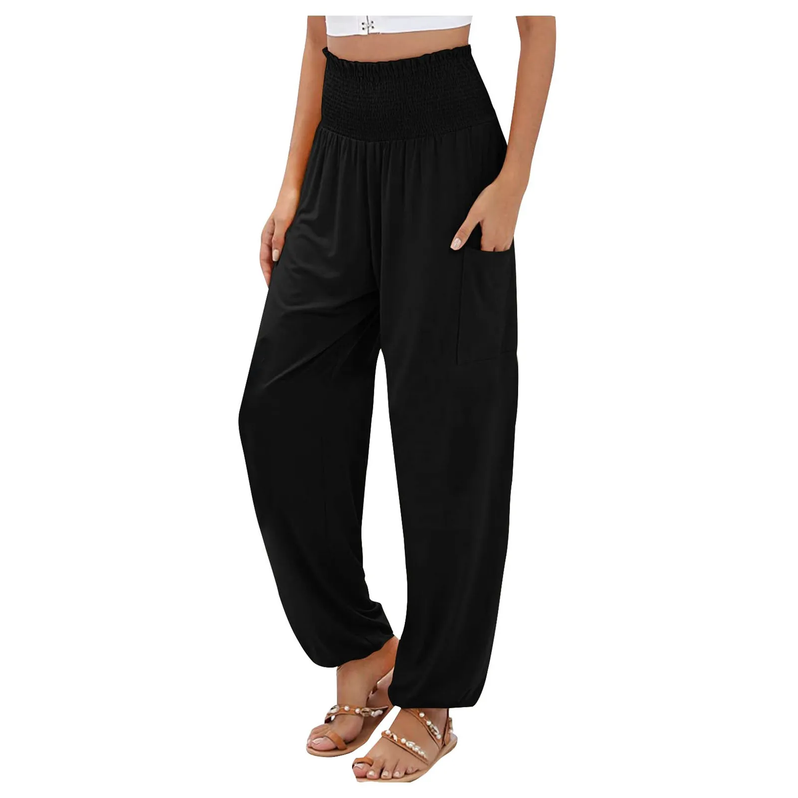 

Womens Comfy Harem Loose Long Pants Belly Dance Boho Sports Wide Trousers Women Harem Long Pants Belly Dance Boho Trousers