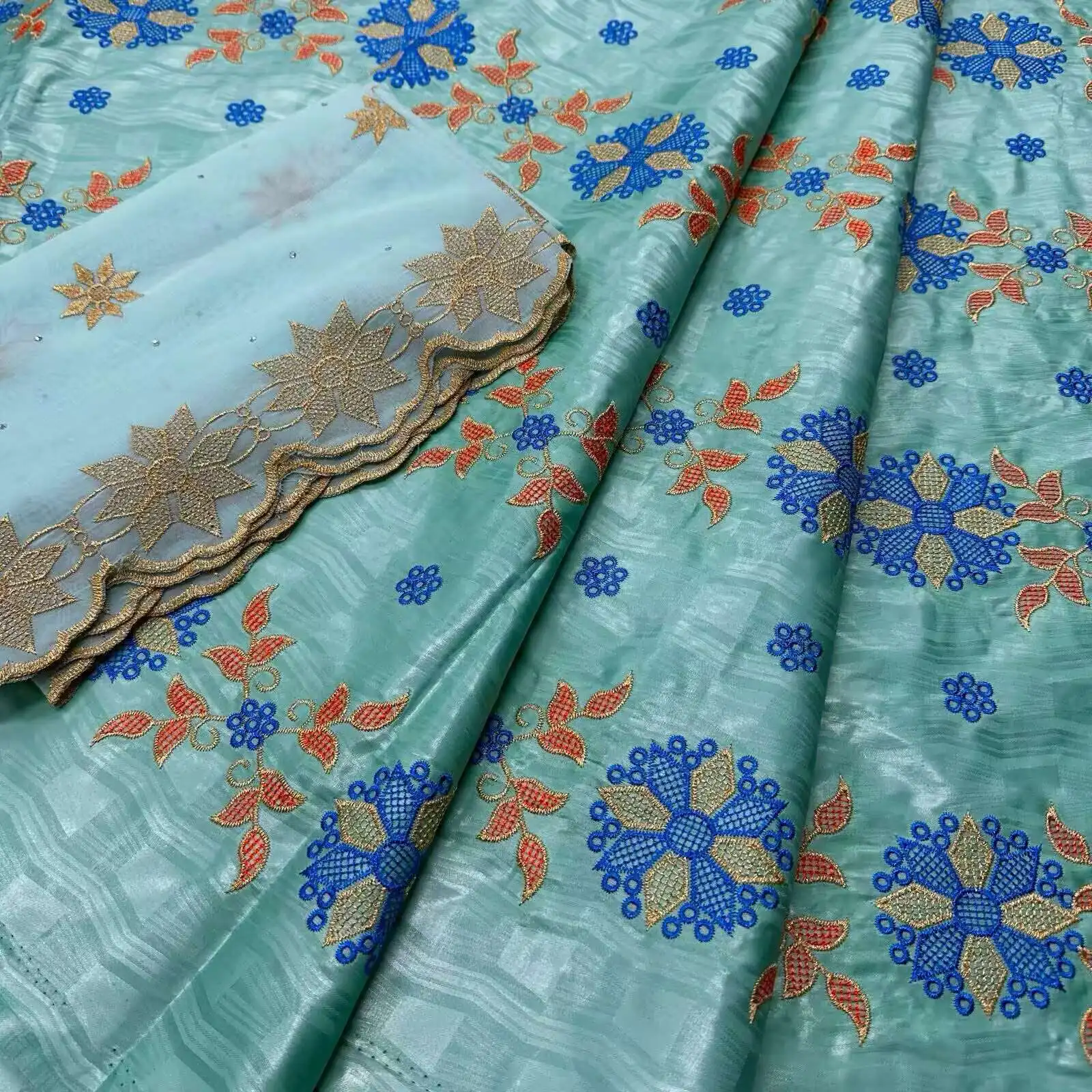 2026 High Quality African Bazin Brocade Richer Gezner Cotton Embroidery Guinea Basin Garment Lace Fabric Sewing For WeddingDress