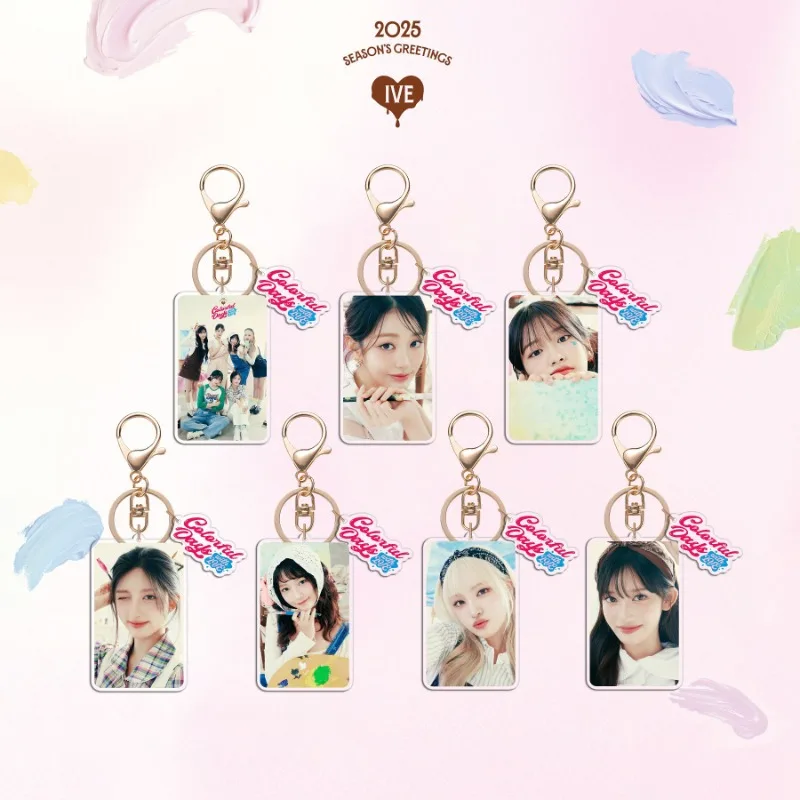 Kpop Korean girl group IVE new acrylic keychain Colorful Days with IVE bag pendant keychain Yujin Gaeul Wonyoung LIZ Rei Leeseo