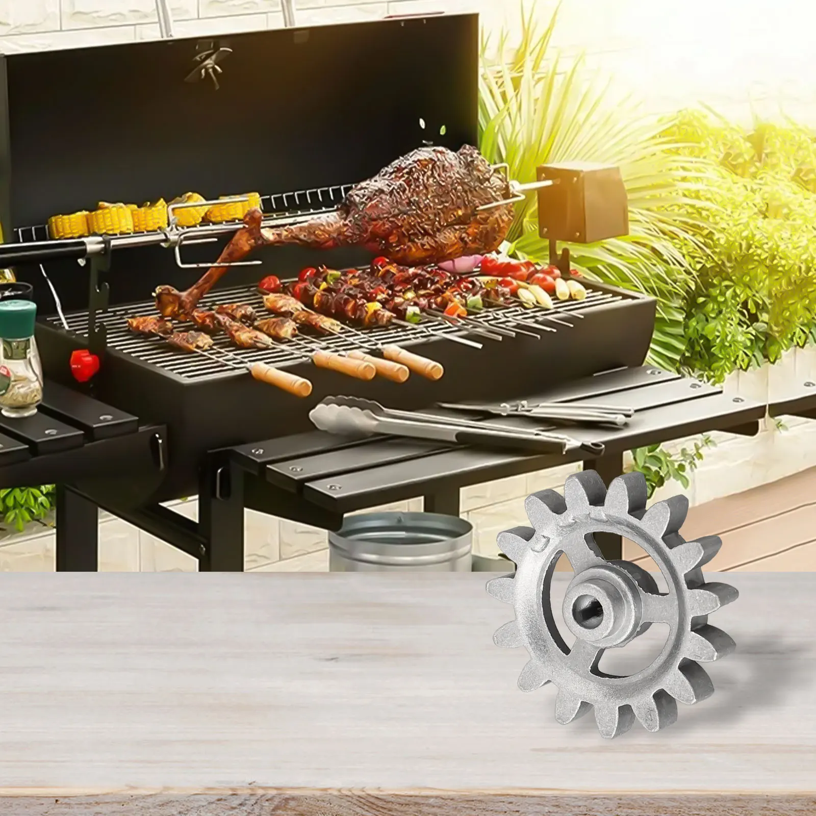 

Automatic Revolving Barbecue Tool Barbecue Frame Gear DIY Automatic Revolving Package Content Automatically Rotates