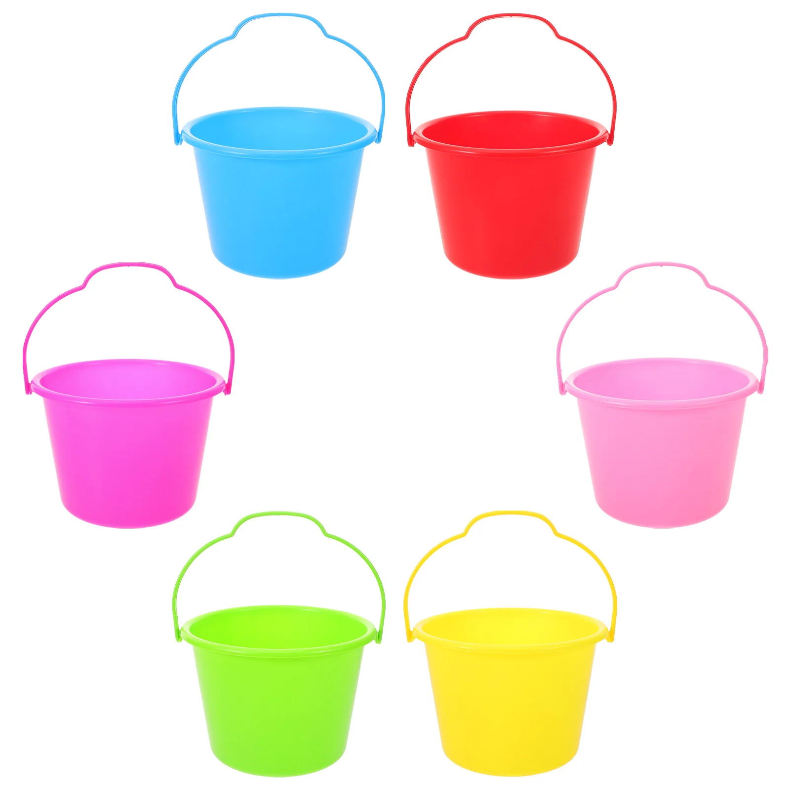 

6pcs Children'S Sand Bucket Beach Pail Set Reusable Lightweight Durable Outdoor Play For Digging Water Fun Portable