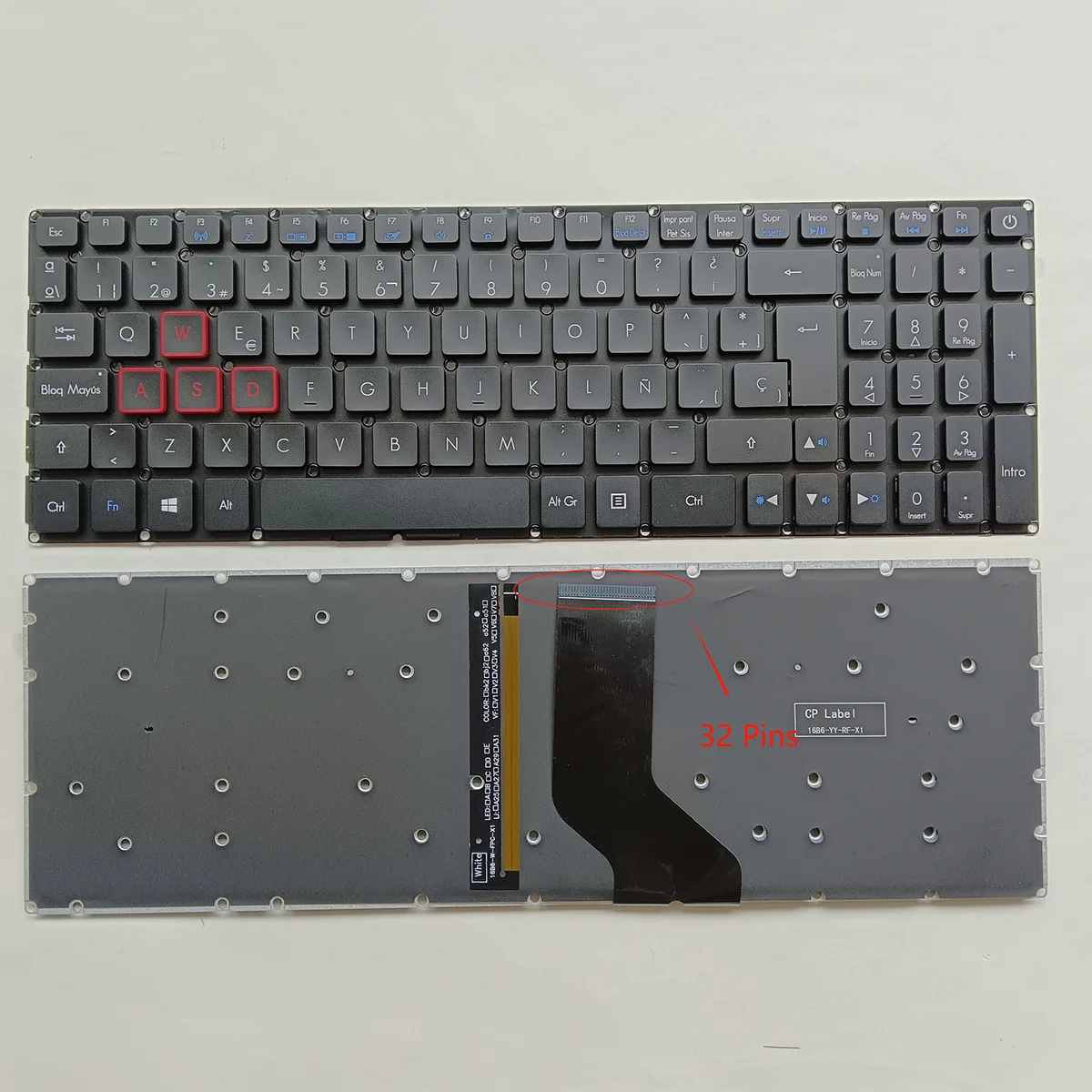 New SP Spanish Keyboard Backlit For Acer Aspire VX15 VX5-591 VX5-591G VN7-593 VN7-593G VN7-793G  Helios PH315-51 PH317-52 32Pins