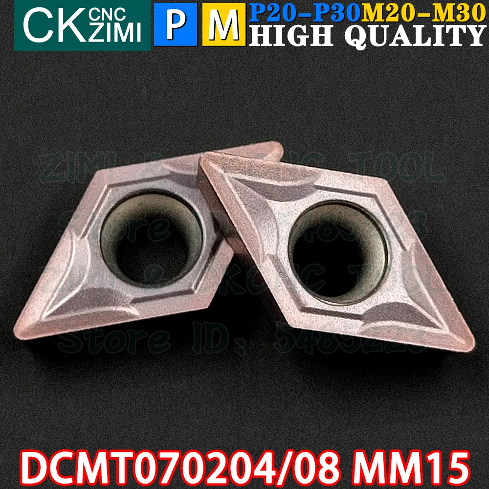 DCMT070204 MM15 DCMT070208 MM15 DCMT21.51 DCMT21.52 MM15 Insertos de carburo Insertos de torneado internos externos Herramientas Herramientas de corte de torno de metal CNC DCMT 0702 DCMT 07 Herramientas de carpintería