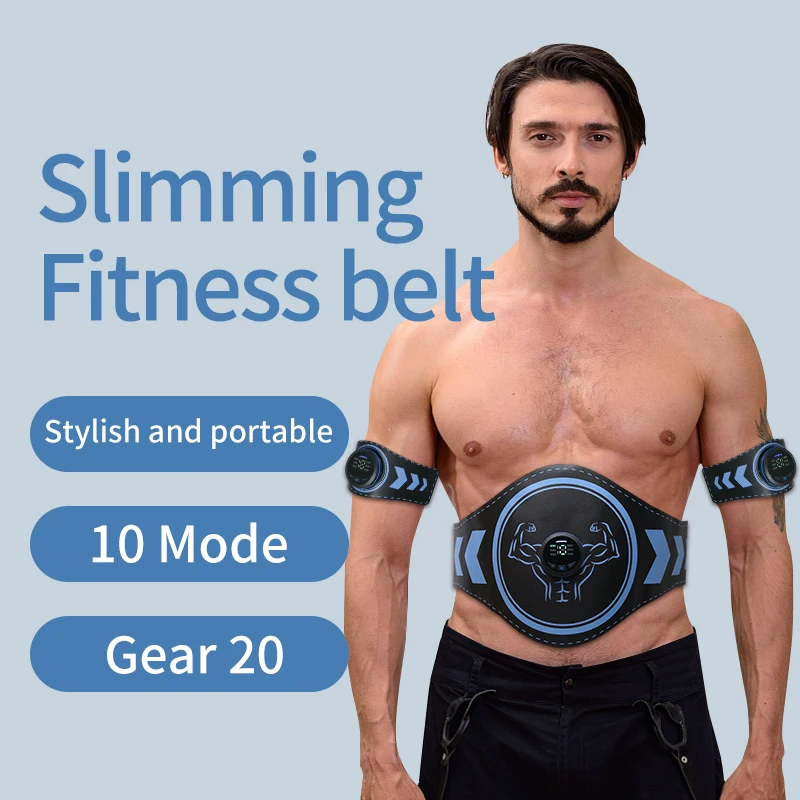 EMS Muscle Stimulator Abdominal Toner ABS Trainer Wireless USB Recharge Body Slimming Belt Weight Loss Fitness Shaping Home Gym