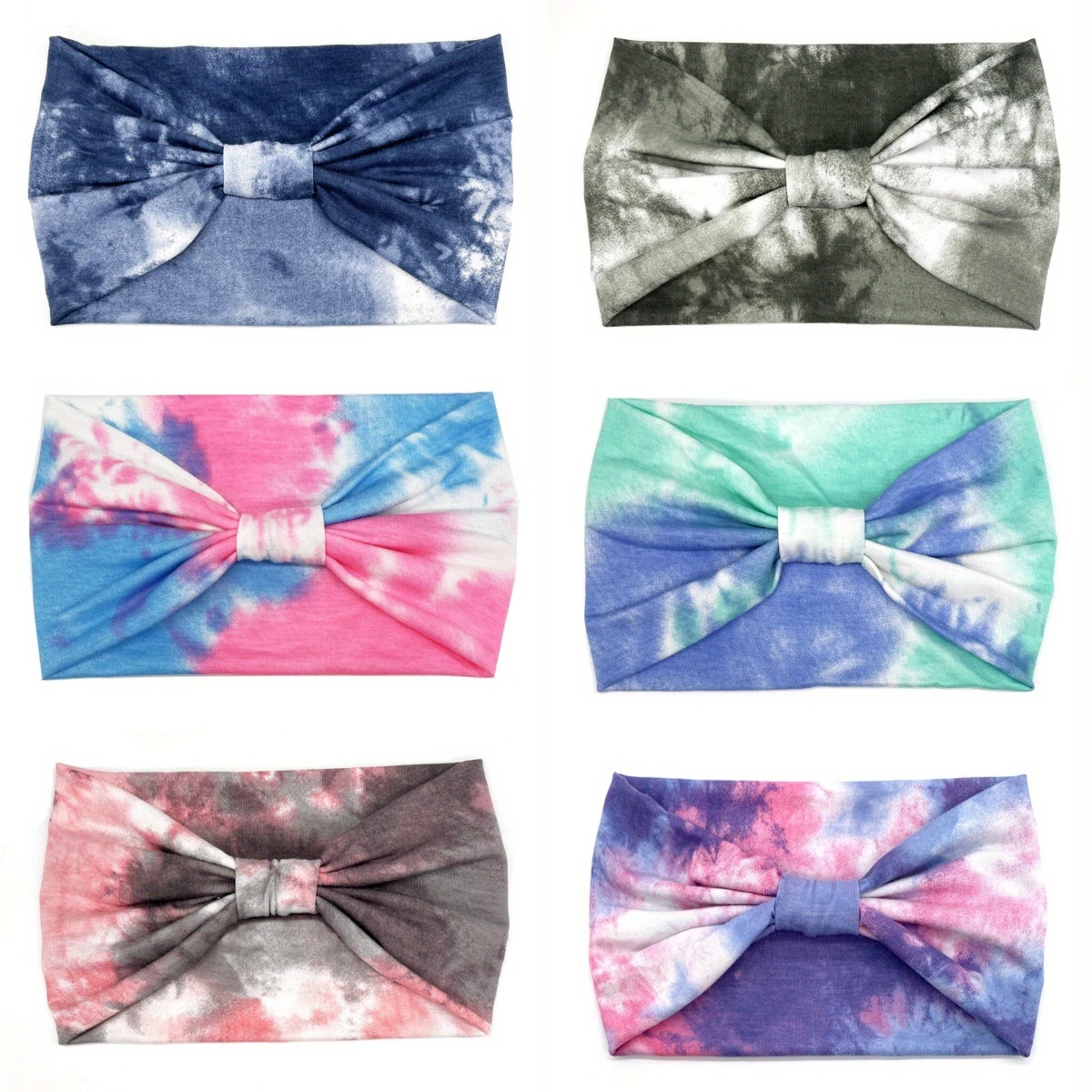 Super Wide Bohemia Knot Tie Dye Headbands Hair Accessories Sweatband Bandanas Headscarf Vintage Style Colorful Turban Head Wrap