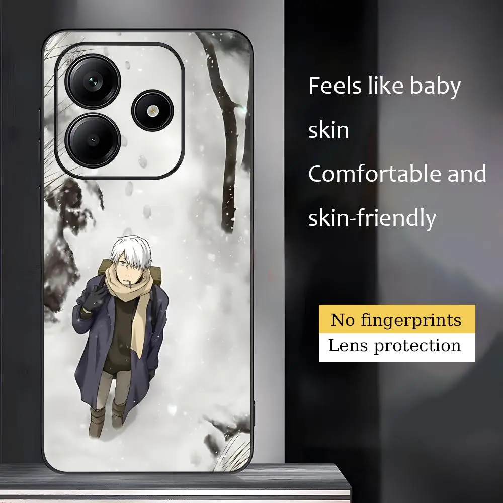 Cool Anime Man Mushishi Phone Case For Xiaomi Redmi 14C 13C 12C Note17 15 14 13 12 11 10 Pro Plus S Soft Black Phone Cover view 3