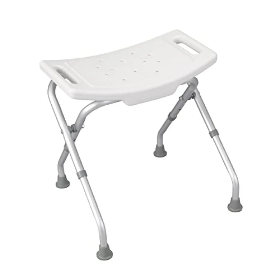 

Drive Medical 12486 Folding Shower Chair, Bath Bench with Drainage Holes and In-Seat Handles, ports Users Up To 300 Pounds, Whi