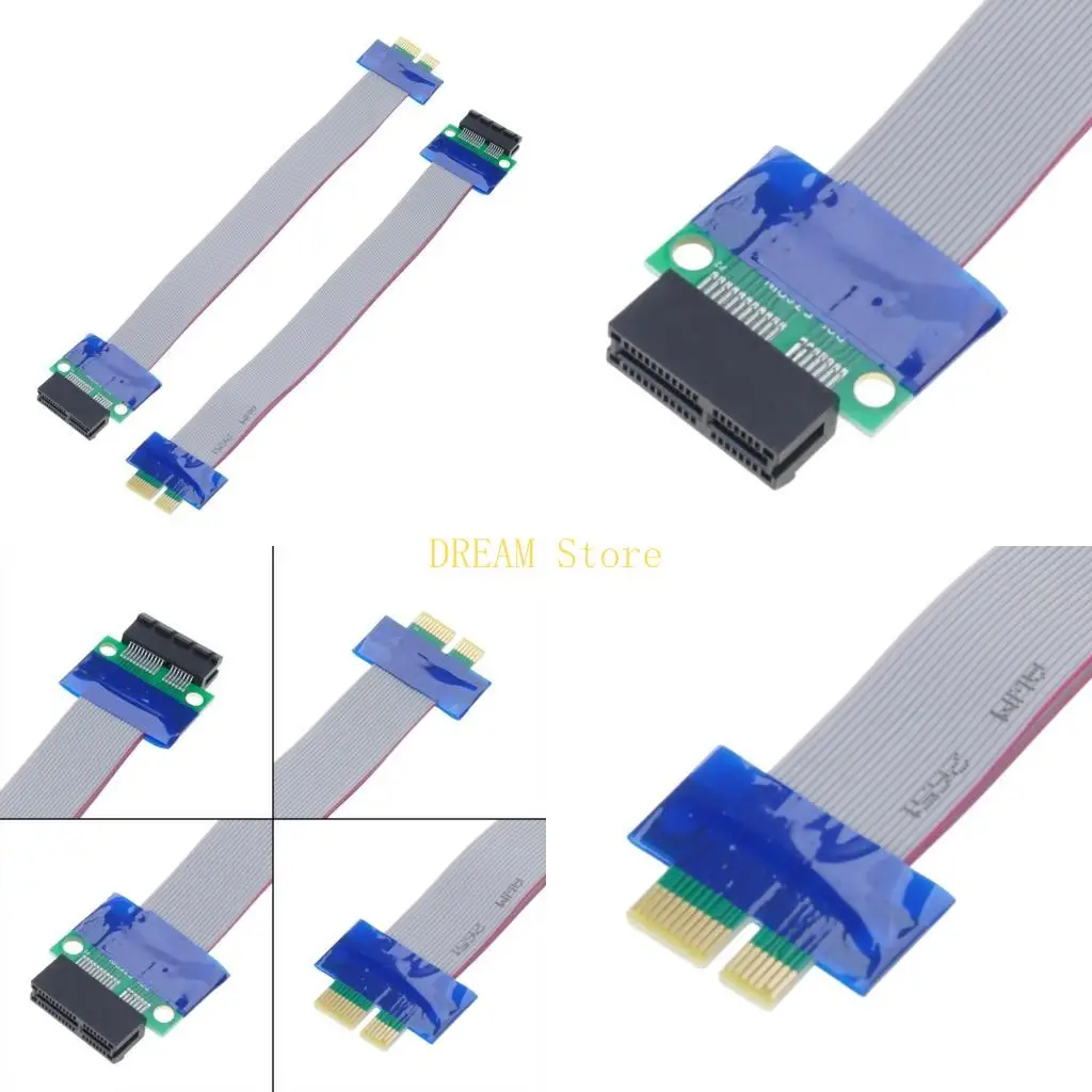 PCI-E 1X to 1X Riser Card Extender Ribbon Cable Adapter PCIE Extension Line 19cm Best Sale