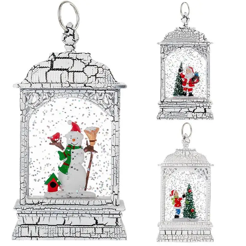 LED Christmas Night light Christmas Snow Globe Lantern Decorative Table Lantern Holiday Lantern for Home Decoration Festive