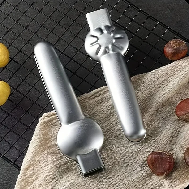 1pc, Chestnut Opener, Nut Crackers Sheller, Chestnut Clip, Chestnut Cutter, Stainless Steel Cross Serrated Nut Shucker For Home