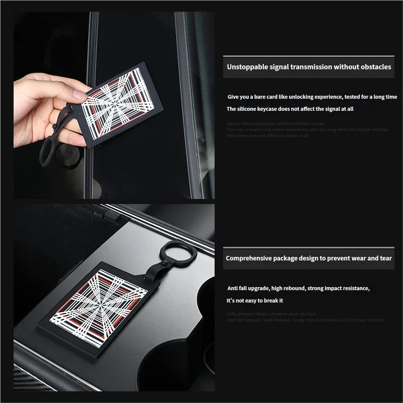 For CT Tesla Model 3 Y X S Car Key Card Protector Cover Auto Accessories PLAID Light Speed Label Silicone Key Case