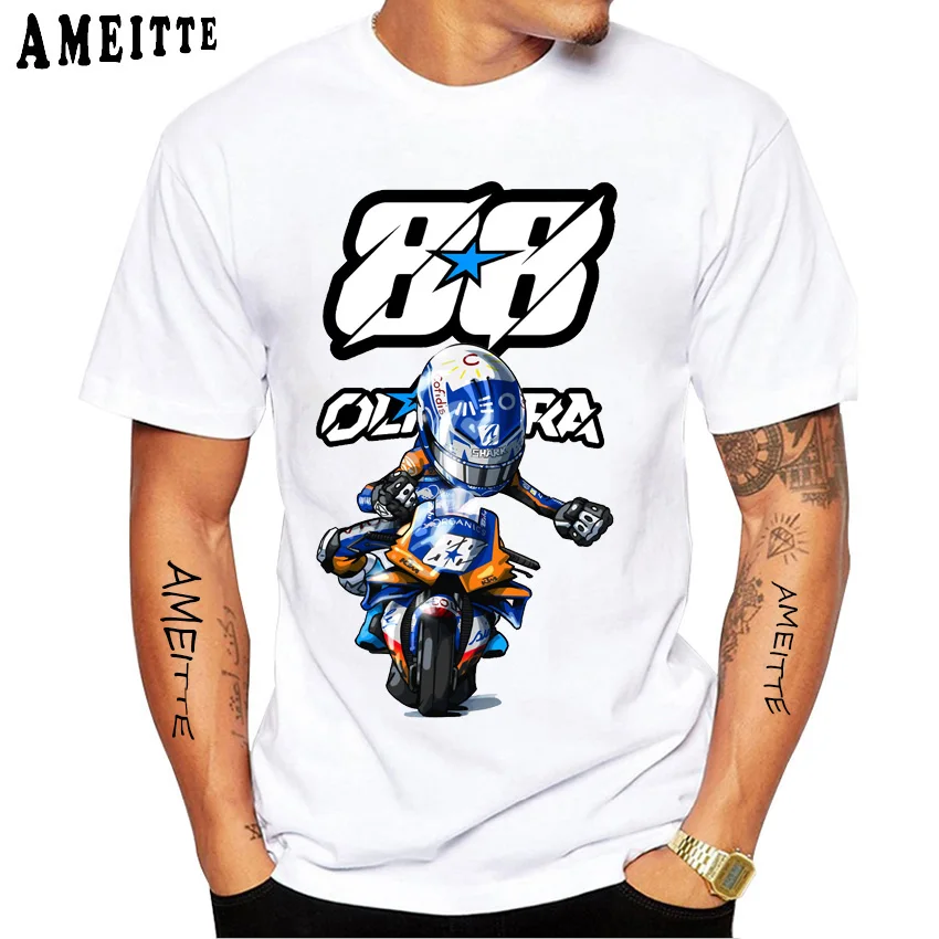 MIGUEL OLIVEIRA CHAMPION-T-Shirt à Manches Courtes pour Homme, Blanc, Décontracté, Hip Hop, dehors, Amoureux de la Moto, Nouveau, 88