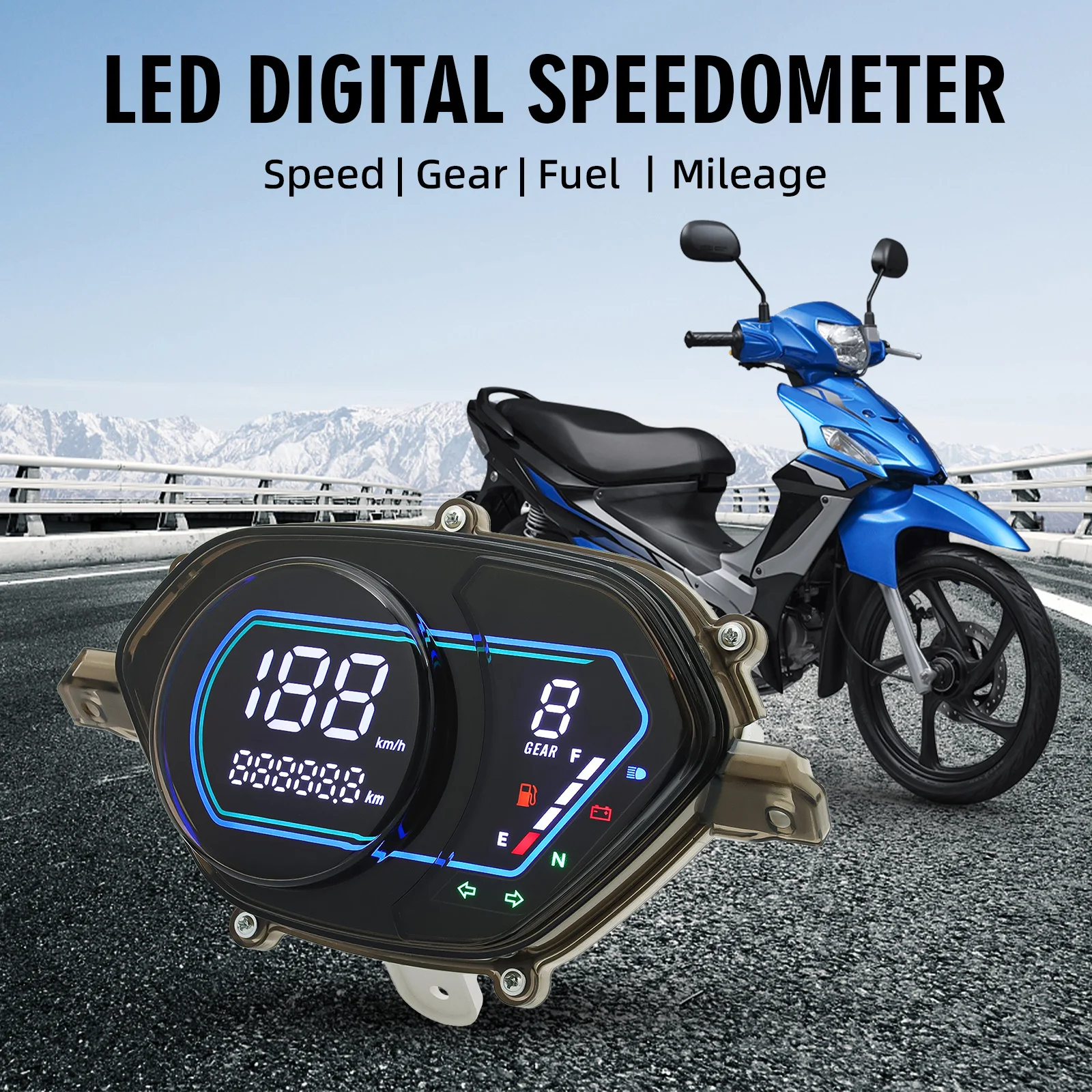 Full Led Motorcycle Digital Speedometer for Suzuki SMASH 115 V 115 FI SMASH 115 FI PRM Odometer Assy