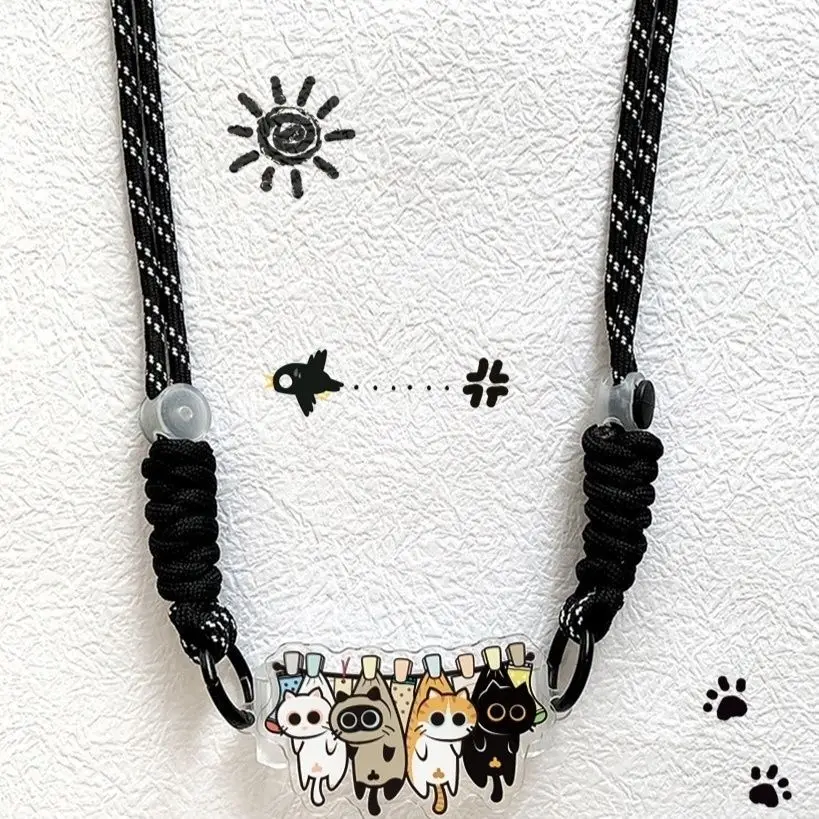 

Задняя Зажимная скоба для чехла для IPhone мультяшный прозрачный съемный диагональный ремешок кремовый гелевый зажим