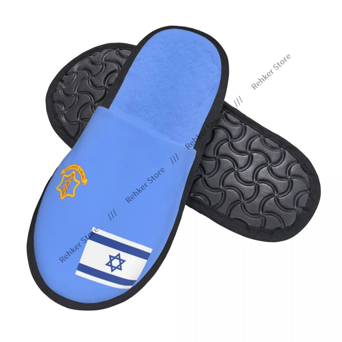 Soft Plush Cotton Flag Of The Israel Defense Forces Slippers Shoes Non-Slip Floor Indoor Furry Slippers For Bedroom