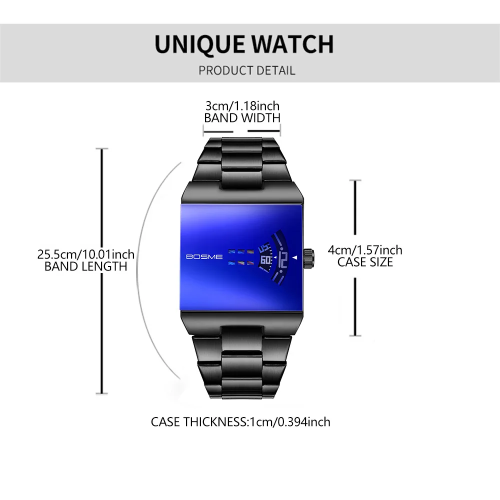 Men's Top Rectangle Original Waterproof Quartz Watch