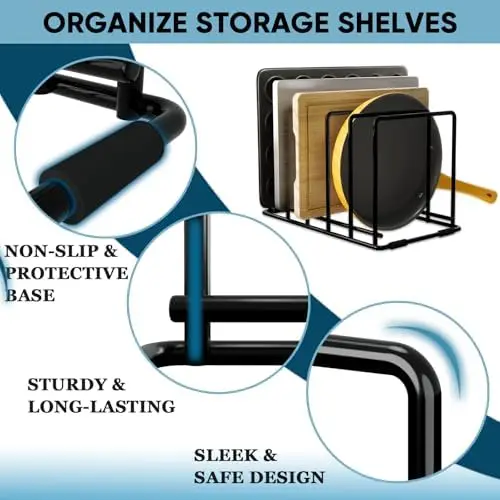 2-Pack Cutting Board Organizer, 5-Slot Steel Kitchen Rack