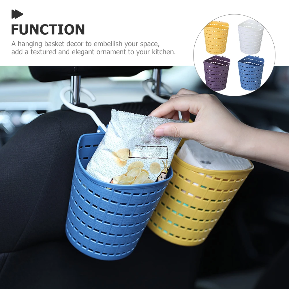 4pcs Hanging Storage Basket Rotatable Wall Mounted Bathroom Kitchen Organizer Drain Baskets For Home Use Sundry Container Shower