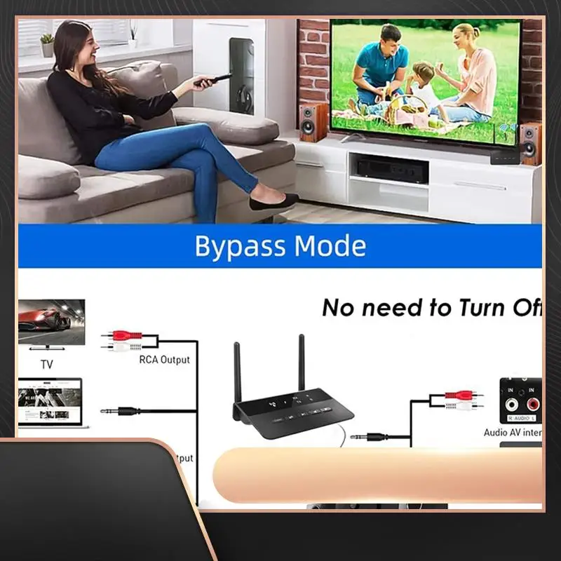 

Bluetooth 5.2 Transmitter Receiver, 2-In-1 Wireless 200Ft Long Range Audio Adapter With CSR Chip, For Speaker Car Easy Install