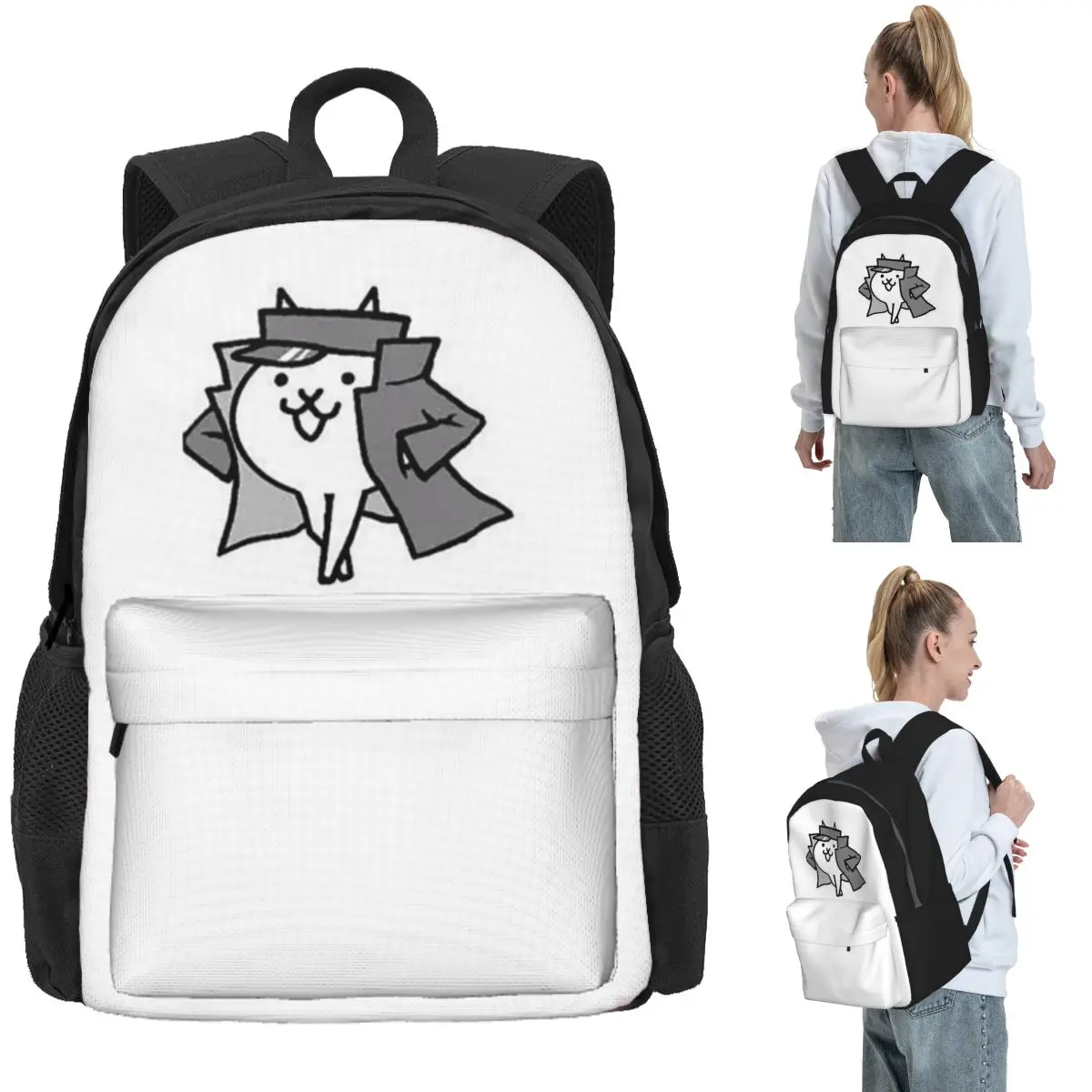 

Gato Jotaro Battle Cats Backpack Daypack Large Capacity Kids BookBag School Bag Shoulder Bags for Men Women