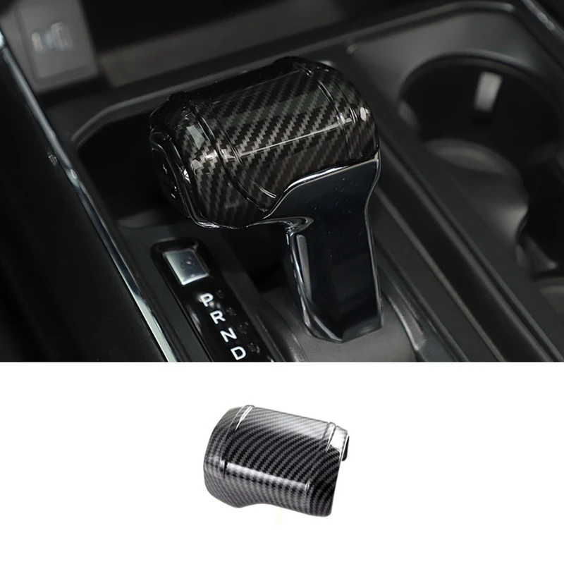 For Ford F150 2021 2022 2023 Car Center Console Gear Head Shift Knob Cover Trim Interior Accessories - ABS Carbon Fiber