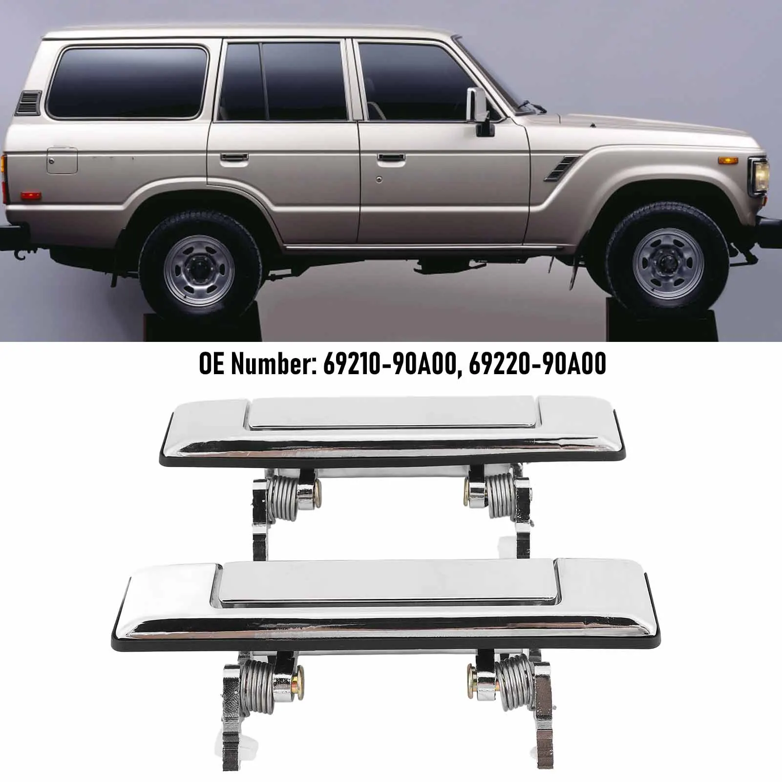 1 Pair Exterior Door Handle 69210-90A00 Smoother Operating Enhanced Grip Outside Door Handle for Fj60 1980 to 1990 69210-90A00