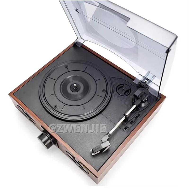 Retro Vinyl Record Player Record Player with Dustproof Cover Classic Nostalgic Style Record Player EU/US Plug Record Player - Image 4