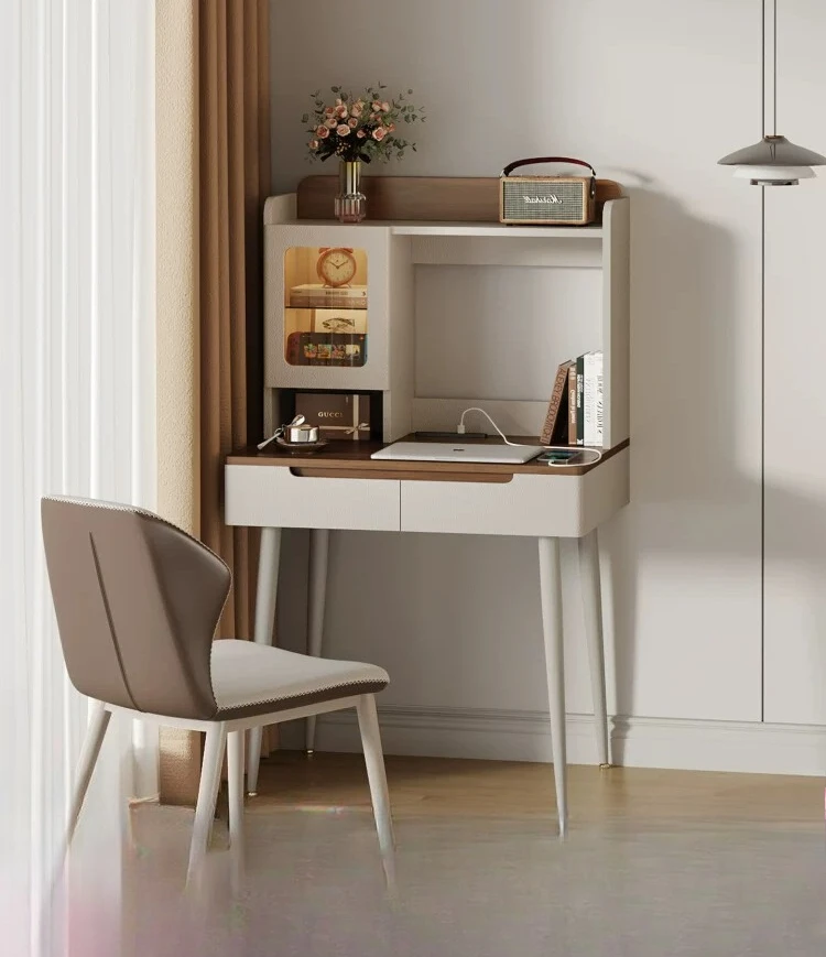 

PYJ solid wood desk integrated bedroom bedside two-in-one small apartment computer desk