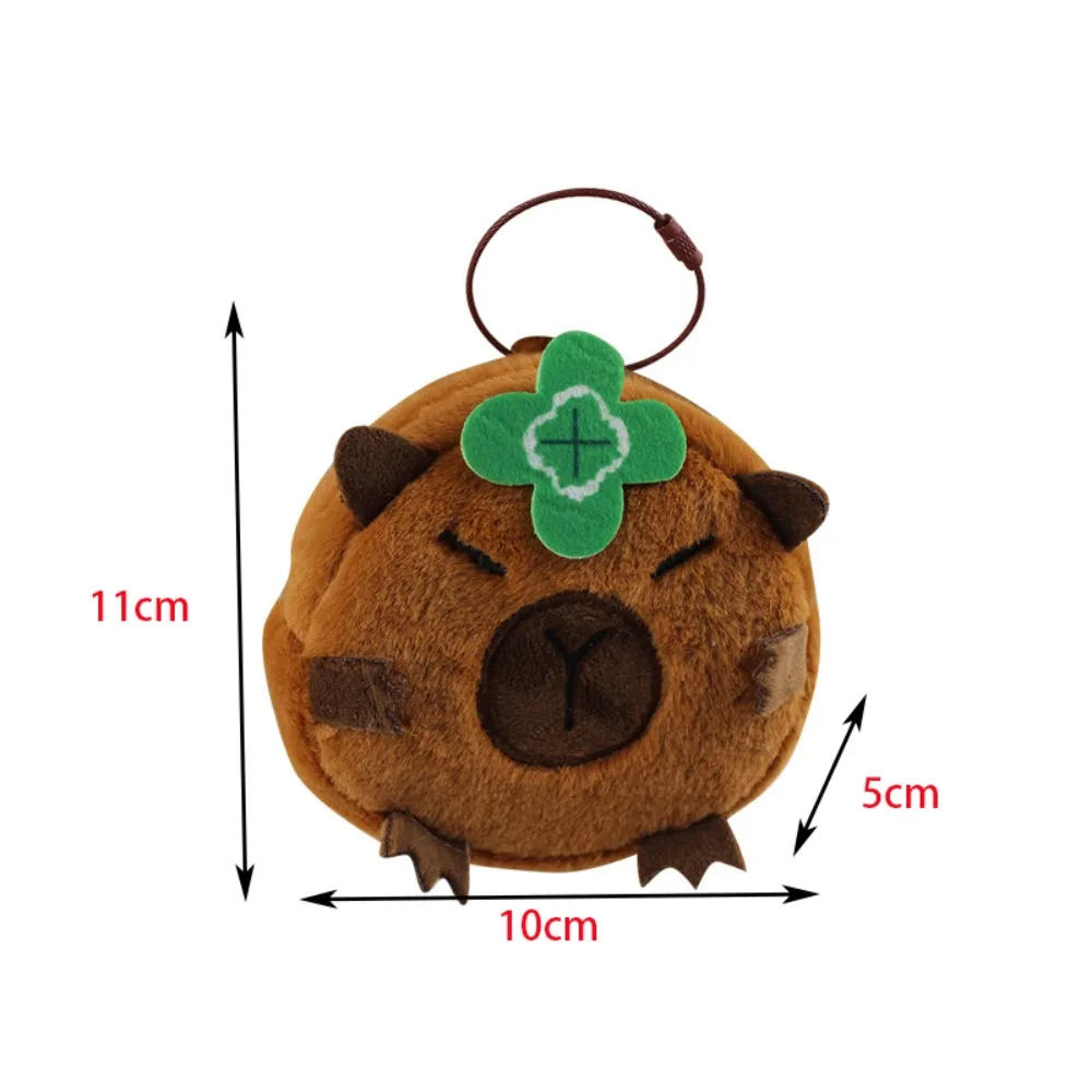 Cartoon Plush Capybara Coin Purse Earphone Bag Portable Mini Key Lipstick Bag Storage Bag Backpack Pendant Keychain Gift