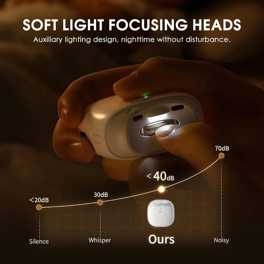 เครื่องตัดเล็บไฟฟ้าอัตโนมัติ 2 ใน 1 พร้อมไฟ LED สำหรับทารกผู้ใหญ่และผู้สูงอายุ USB ชาร์จการตั้งค่าความเร็วคู่ปลอดภัย