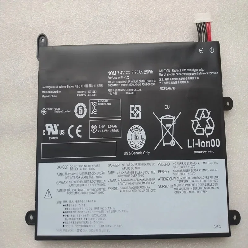 

New 42T4965 42T4966 42T4985 42T4963 42T4964 Laptop Battery For Lenovo ThinkPad 1838 10.1" Tablet PC
