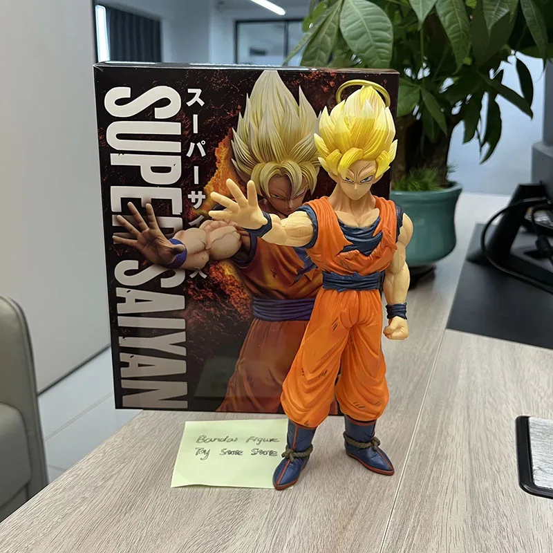 24.5cm Dragon Ball Goku Super Saiyan 2 Standing Position Anime Figure Model Gk Statue Collection Ornament Toy Kids Birthday Gift